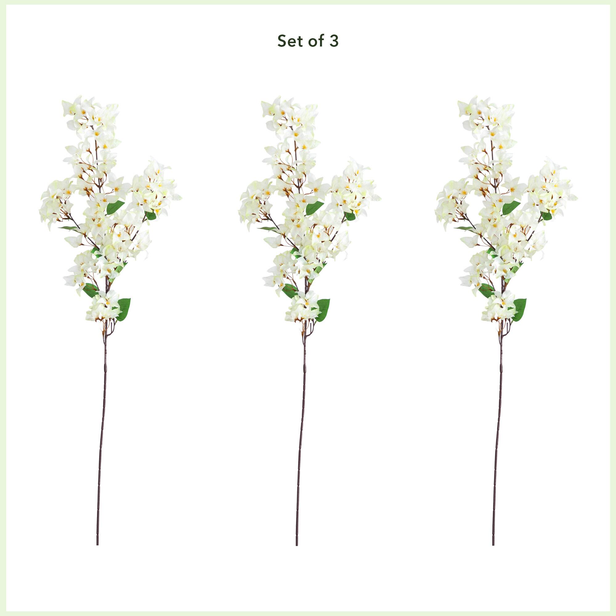 47" White Bougainvillea Flower Stems, 3ct.